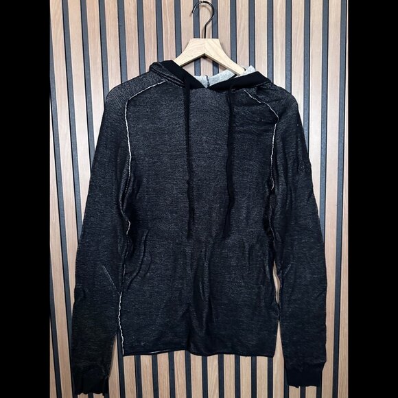 Zadig & Voltaire Sweater Small Gray Dude Code Hoodie Woven Knit 100% Cotton - Picture 1 of 8